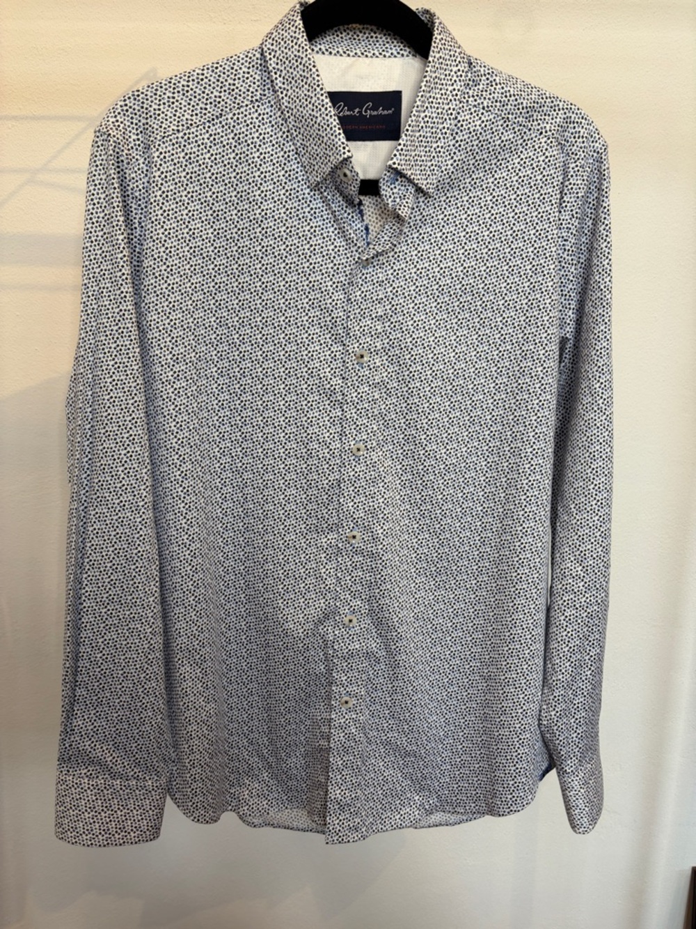 Robert Graham White & Navy Microdot Button-Down Shirt